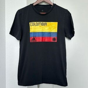 ADIDAS COLUMBIA BLACK GRAPHIC SHORT SLEEVE T-SHIRT MENS SMALL